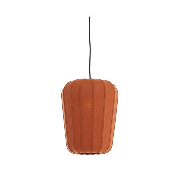 Lampa wisząca w kolorze terakoty z tekstylnym kloszem ø 10 cm Bibury – Light & Living