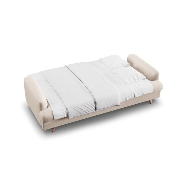 Beżowa rozkładana/ze schowkiem sofa 233 cm Naomi – Micadoni -image-3