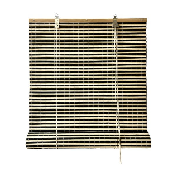 Czarno-naturalna bambusowa roleta 100x160 cm Vela – Gardinia