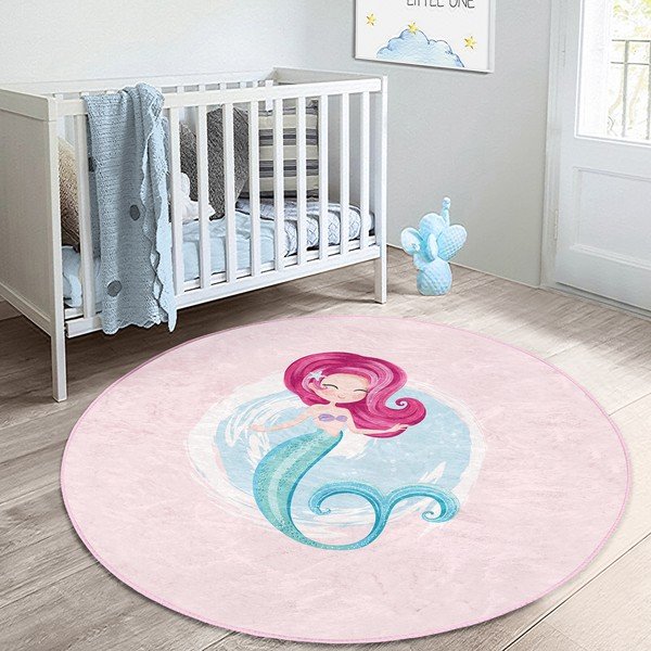 Różowy dywan dziecięcy ø 80 cm Comfort – Mila Home-image-1