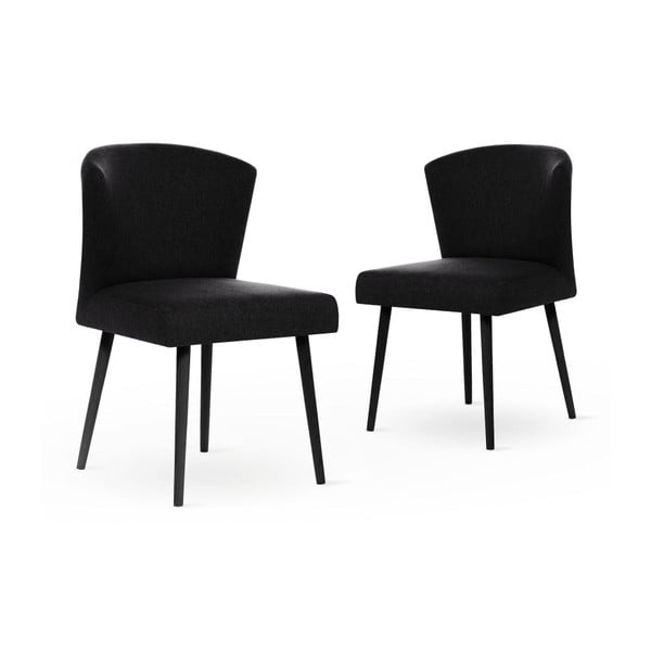 Zestaw 2 czarnych krzeseł z czarnymi nogami My Pop Design Richter