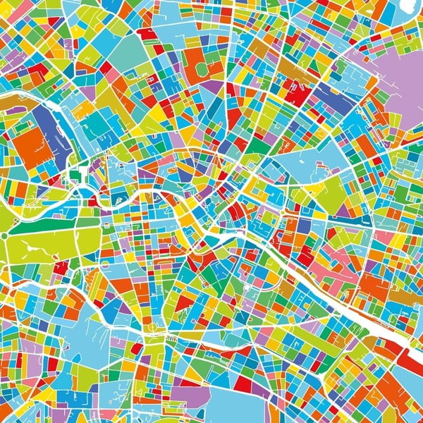 Obraz Homemania Maps Berlin, 60x60 cm