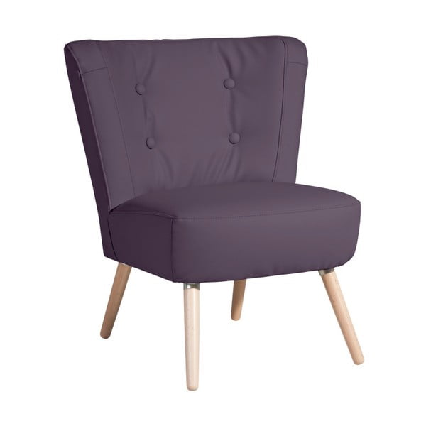 Fioletowy fotel z imitacji skóry Max Winzer Neele Leather Violet
