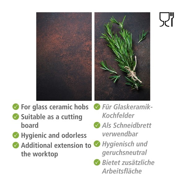 Płyty ochronne na kuchenkę ze szkła hartowanego zestaw 2 szt.  52x30 cm Rosemary – Allstar-image-2