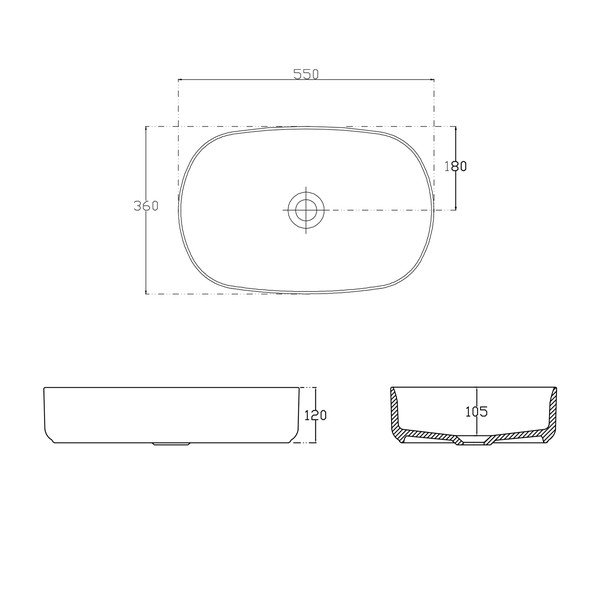 Biała ceramiczna umywalka 55x36 cm Infinity Oval – Sapho-image-3