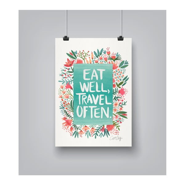 Plakat Americanflat Eat Well by Cat Coquillette, 30x42 cm