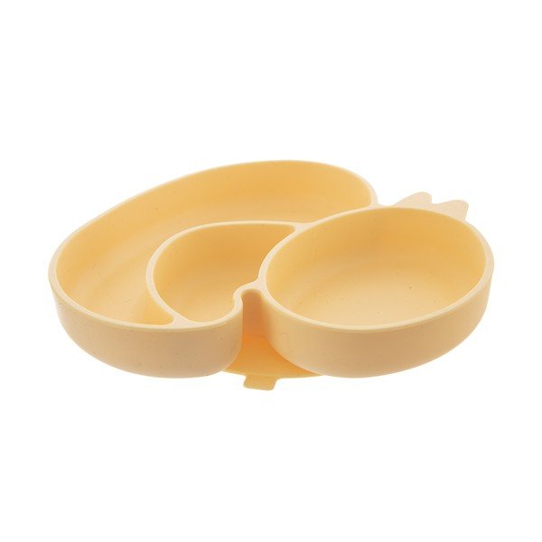 Żółty silikonowy talerz dla dzieci 19x19,5 cm Chicken – Orion-image-3