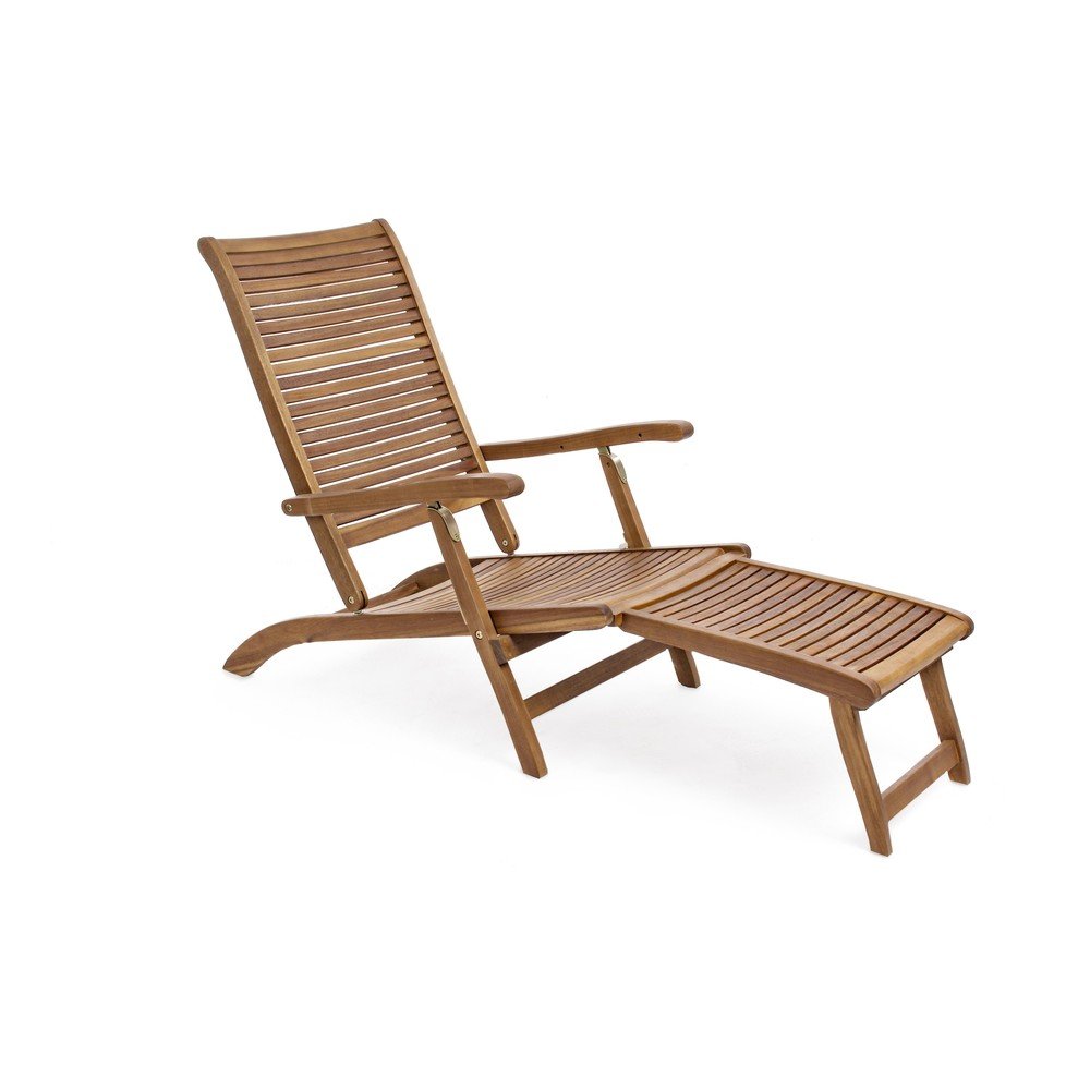 Drewniany leżak ogrodowy w naturalnym kolorze Noemi – Bizzotto