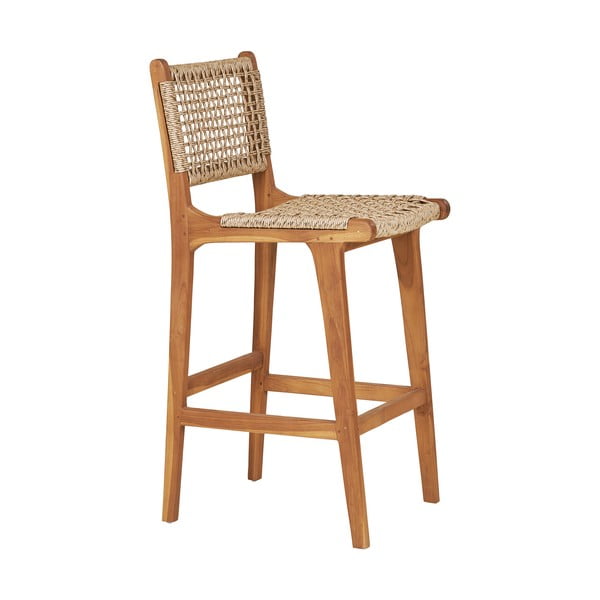 Hoker z litego drewna tekowego w naturalnym kolorze (wysokość siedziska 60 cm) Derby – House Nordic-image-3