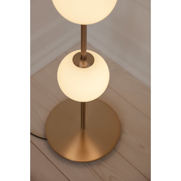 Lampa stojąca LED w kolorze mosiądzu ze ściemniaczem i szklanym kloszem (wysokość 128 cm) Audrey Floor – UMAGE-image-3