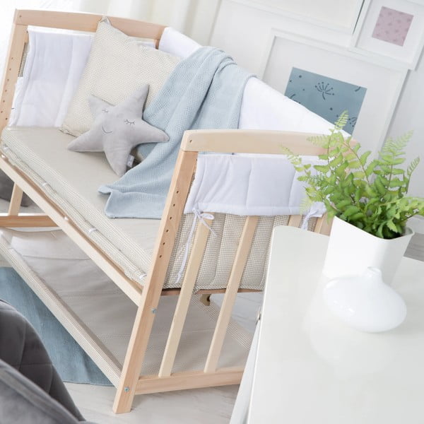 Naturalna kołyska ze schowkiem i baldachimem 90x45 cm Liebhabär – Roba-image-4