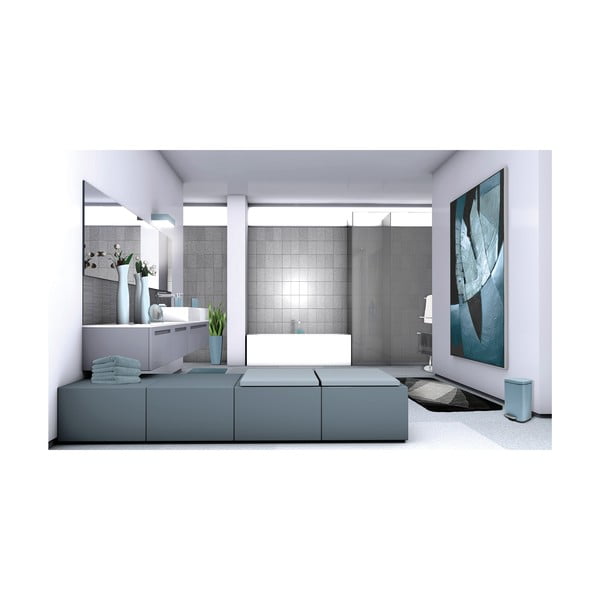 Jasnoniebieski stalowy kosz na śmieci z pedałem 5 l   Akira – Spirella-image-3