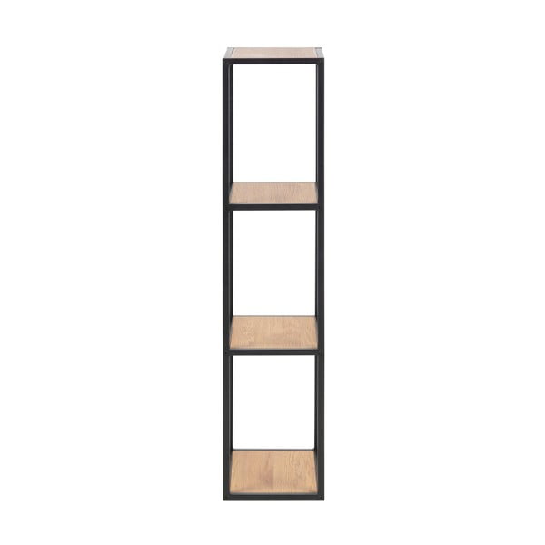 Czarno-naturalny regał ścienny w dekorze dębu 37x108 cm Seaford – Actona-image-3