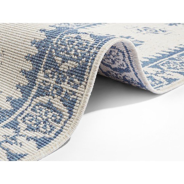 Niebiesko-kremowy chodnik odpowiedni na zewnątrz NORTHRUGS Duque, 80x250 cm-image-1