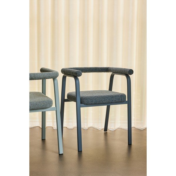 Szare tapicerowane fotele jadalniane zestaw z podłokietnikami 2 szt. Ecto – Hübsch-image-1