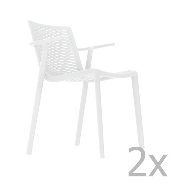 Zestaw 2 białych foteli ogrodowych Resol Net-Kat
