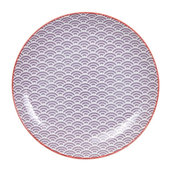 Fioletowy talerz porcelanowy Tokyo Design Studio Wave, ⌀ 25,7 cm