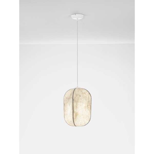 Biała metalowa lampa wisząca z tekstylnym kloszem ø 30 cm Pierida – Nova Luce-image-3