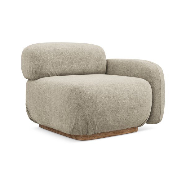 Beżowy moduł sofy z materiału bouclé (prawostronny) Ailani – Makamii-image-1
