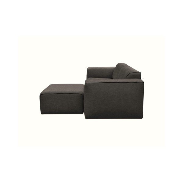 Grafitowa sofa 3-osobowaz pufem Cosmopolitan Design Phoenix-image-2