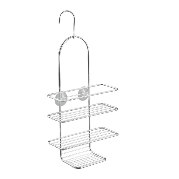 Wisząca stalowa półka łazienkowa w kolorze srebra z połyskiem Luxy – Metaltex