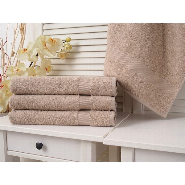 Jasnobrązowy ręcznik kąpielowy frotte 70x140 cm Adria – B.E.S.-image-2