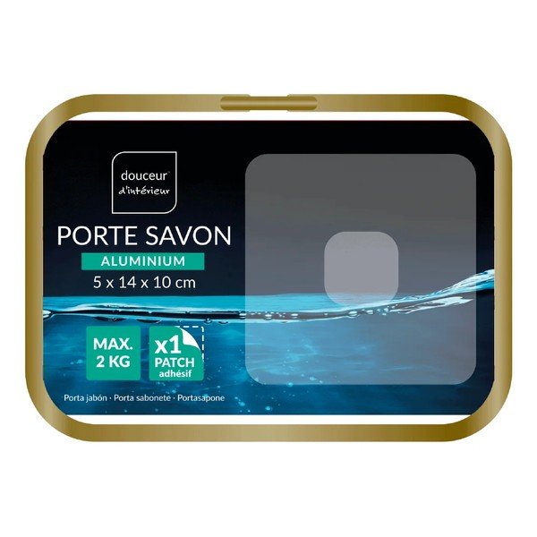 Aluminiowa mydelniczka w kolorze złota bez wiercenia Filaire Aluminium – douceur d'intérieur-image-1