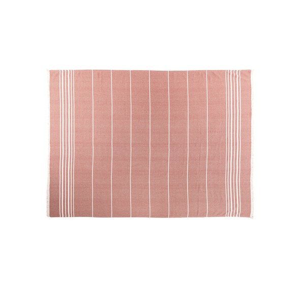 Bawełniany koc w kolorze terakoty 150x200 cm Solene – Tiseco Home Studio-image-2