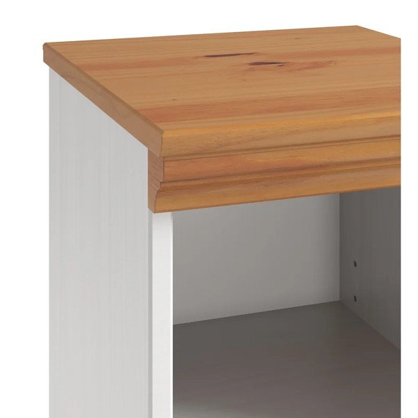 Biała wysoka/wąska szafka łazienkowa z litego drewna sosnowego 30,5x115,5 cm Anita – Støraa-image-4