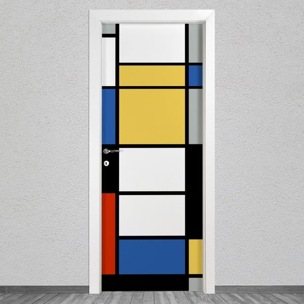 Naklejka na drzwi LineArtistica Mondrian 2, 80x215 cm
