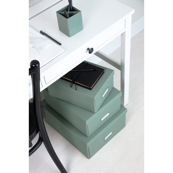 Zielononiebieski kartonowy pojemnik z pokrywką 34,5x45x18,5 cm Katrin Canvas Paper Laminate – Bigso-image-2