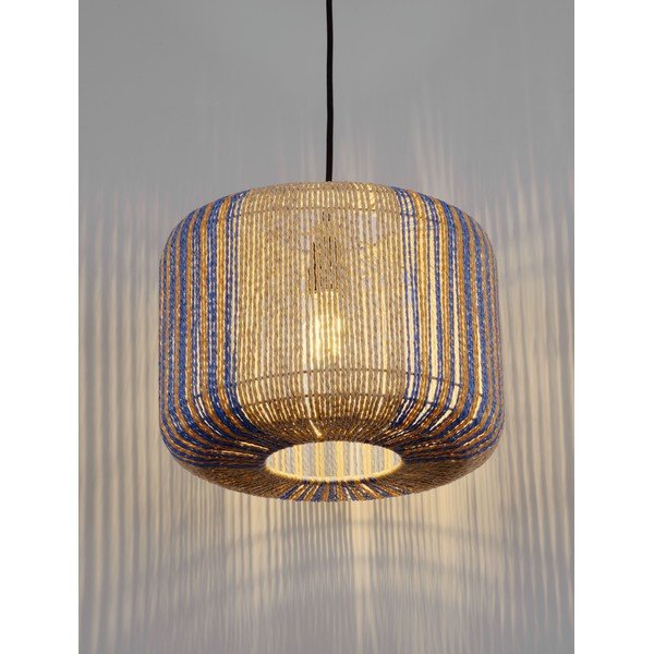 Niebieska/w naturalnym kolorze lampa wisząca z liny ø 33 cm Abby – Nova Luce-image-1