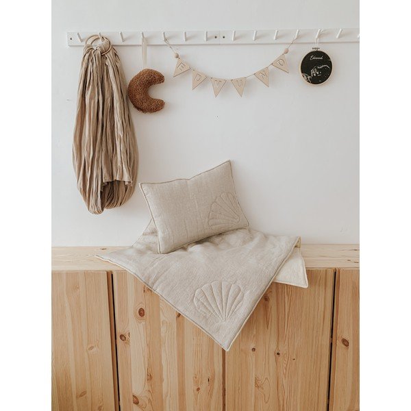 Beżowy lniany komplet pościeli do łóżeczka Sand – Moi Mili-image-2