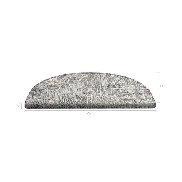 Szare dywaniki na schody zestaw 16 szt. Horizon – Vitaus, 65 x 20 cm-image-4