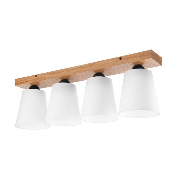 Biała lampa sufitowa z tekstylnym kloszem ø 15 cm Lula – LAMKUR
