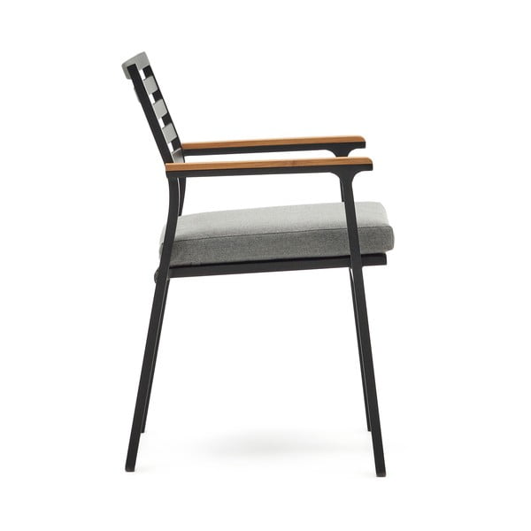 Czarne metalowe krzesło ogrodowe Bona – Kave Home-image-3