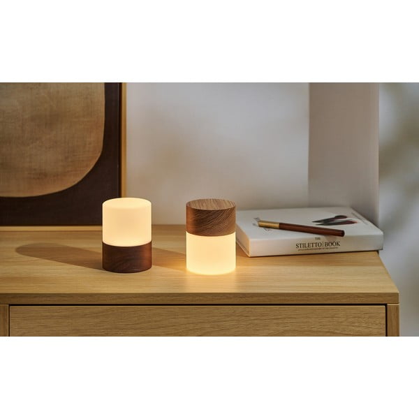 Naturalna lampa stołowa ze ściemniaczem i szklanym kloszem (wys. 10,5 cm) Lemelia – Gingko-image-1