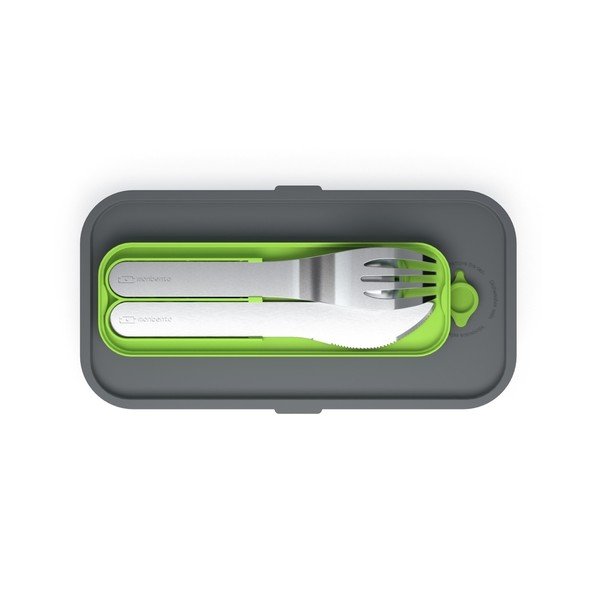 Sztućce z zieloną tacką do pudełka na lunch Monbento-image-1