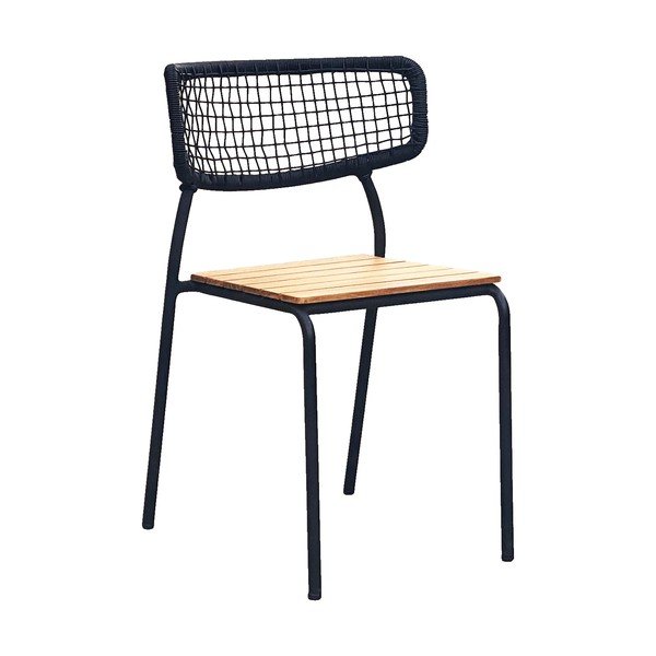 Czarne metalowe krzesła ogrodowe zestaw 4 szt. Nashville – House Nordic