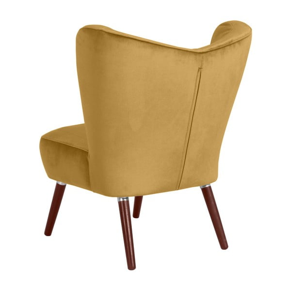 Żółty fotel Max Winzer Sari Velvet-image-4