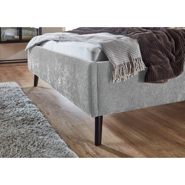 Szare tapicerowane łóżko dwuosobowe ze schowkiem ze stelażem 180x200 cm Nova – Meise Möbel-image-4