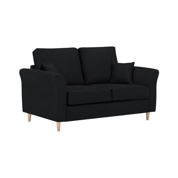 Czarna sofa 2-osobowa Kooko Home Smooth