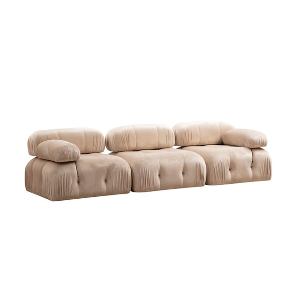 Beżowa aksamitna sofa 288 cm Bubble – Artie