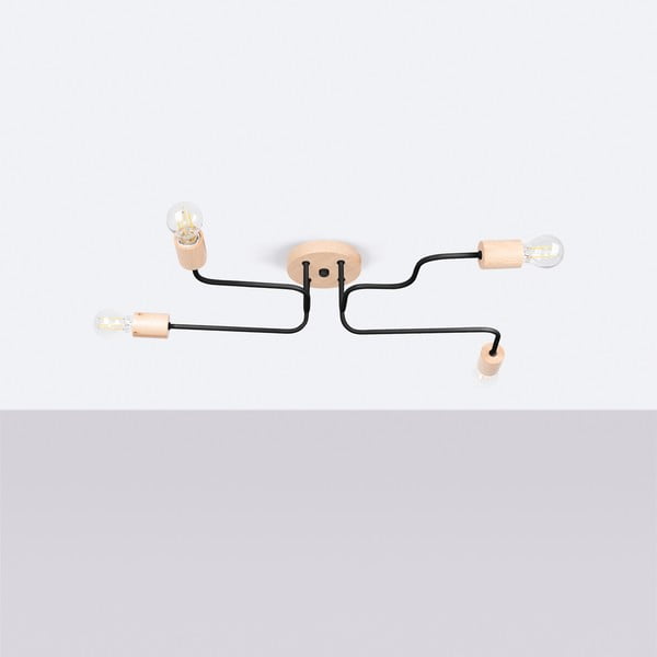 Lampa sufitowa w czarno-naturalnym kolorze 58x75 cm Dazzle – Sollux-image-2