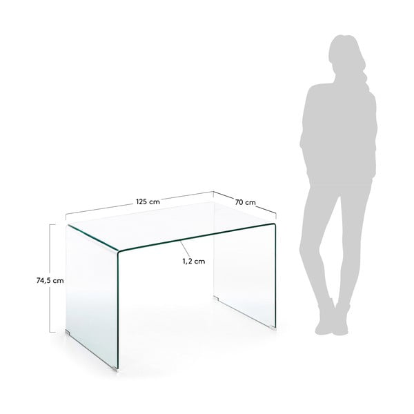 Szklane biurko 70x125 cm Burano – Kave Home-image-4