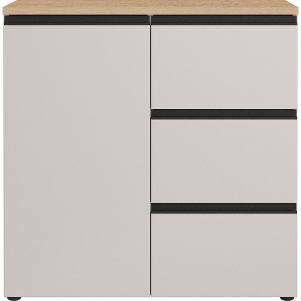 Szarobeżowa/w jasnym naturalnym kolorze komoda 90x91x41 cm Cormano – Germania-image-4