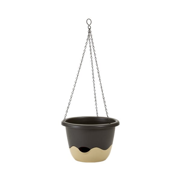 Niebiesko-biała doniczka z systemem nawadniania do zawieszenia Plastia Mareta, dł. 25 cm