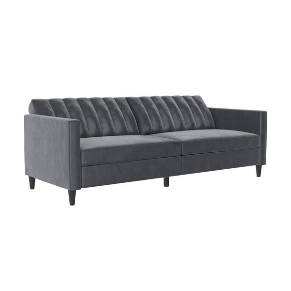 Szara aksamitna sofa 207 cm Celine – Støraa-image-1