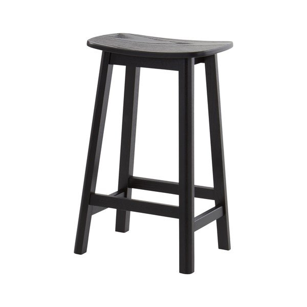 Czarny hoker z litego drewna jesionowego (wysokość siedziska 65 cm) Selene – Jotex-image-2