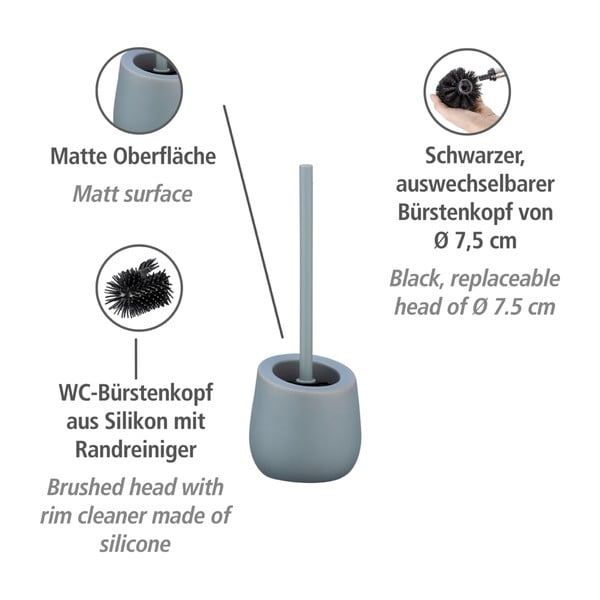 Szara ceramiczna szczotka do WC Wenko Badi-image-3